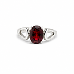 Garnet Solitaire Sterling Silver Ring in 925 sterling silver - photo 1 of 4