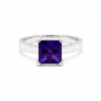 Amethyst Solitaire Sterling Silver Ring in 925 sterling silver - photo 2 of 4