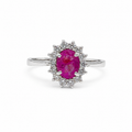Garnet Halo Sterling Silver Ring in 925 sterling silver - photo 1 of 4