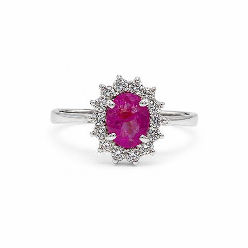 Garnet Halo Sterling Silver Ring in 925 sterling silver - photo 1 of 4