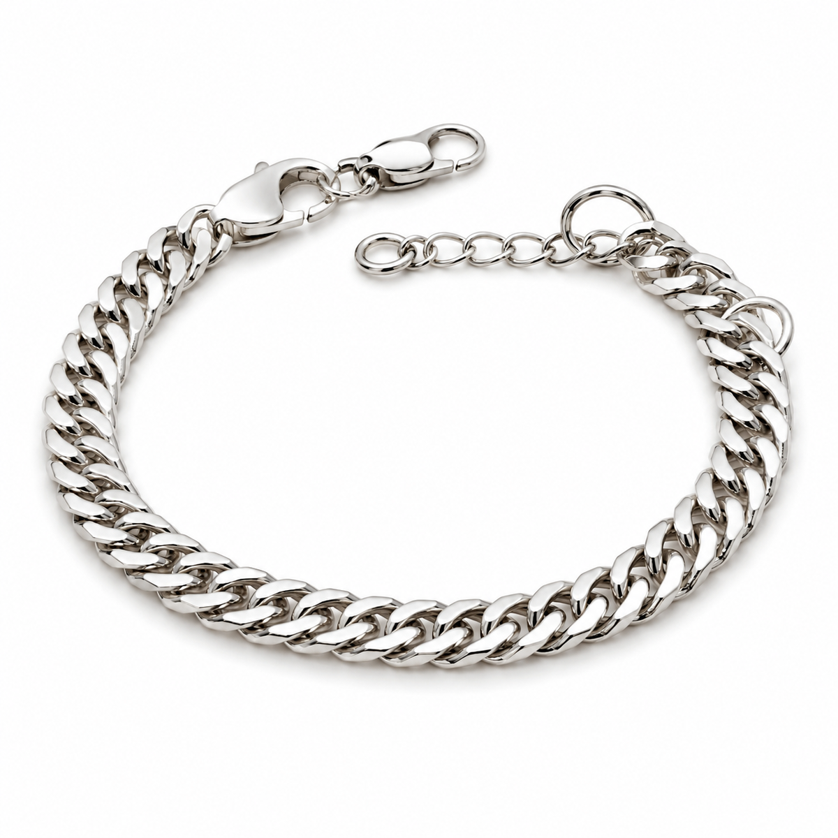 Wide Curb Chain Sterling Silver Bracelet in 925 sterling silver - photo 3 of 4