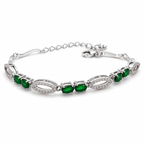 Dioptase & American Diamond Sterling Silver Bracelet in 925 sterling silver - photo 2 of 4