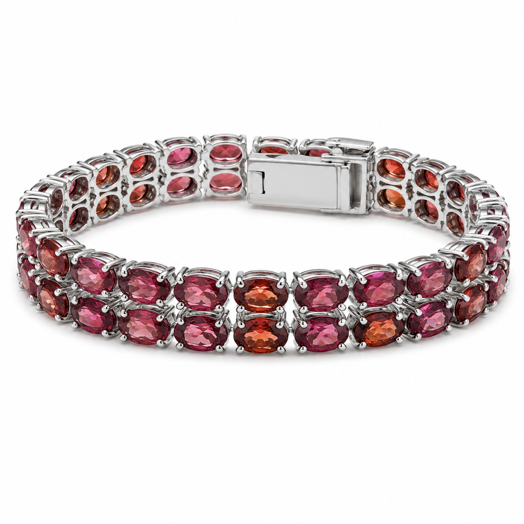 Garnet Sterling Silver Bracelet in 925 sterling silver - photo 2 of 4