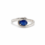 Blue Sapphire Solitaire Sterling Silver Ring in 925 sterling silver - photo 5 of 7