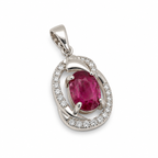 Tourmaline & American Diamond Sterling Silver Pendant in 925 sterling silver - photo 1 of 4