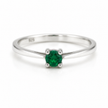 Tsavorite Solitaire Sterling Silver Ring in 925 sterling silver - photo 1 of 4