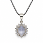 Star Sapphire & American Diamond Sterling Silver Pendant in 925 sterling silver - photo 4 of 4