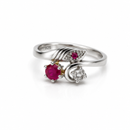 Ruby Floral Sterling Silver Ring in 925 sterling silver - photo 3 of 6