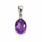 Amethyst & American Diamond Sterling Silver Pendant in 925 sterling silver - photo 2 of 4