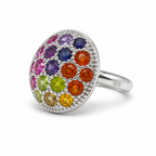Multicolour Gemstone Vintage Sterling Silver Ring in 925 sterling silver - photo 2 of 4