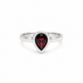 Garnet Solitaire Sterling Silver Ring in 925 sterling silver - photo 1 of 4