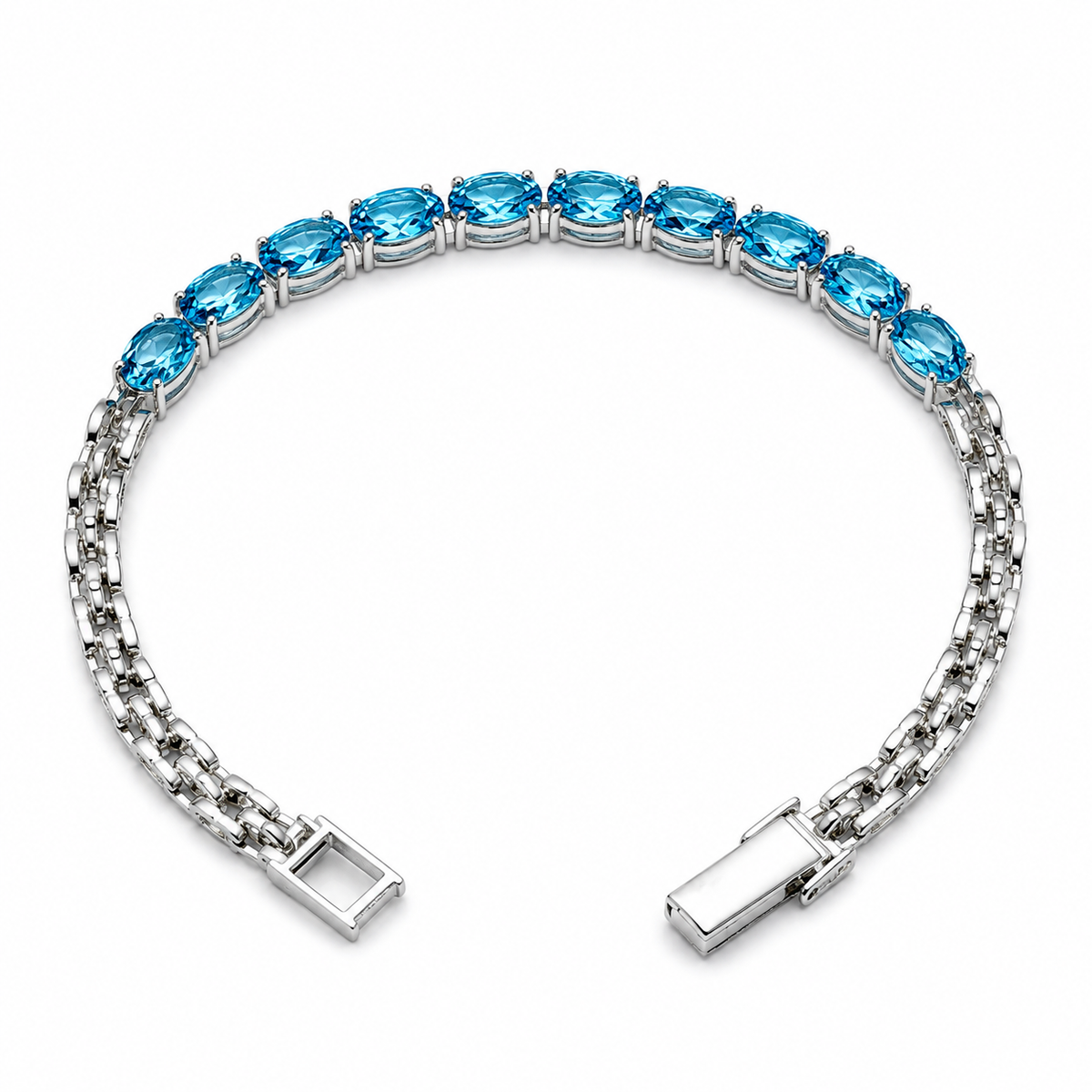 Blue Topaz Sterling Silver Bracelet in 925 sterling silver - photo 4 of 4