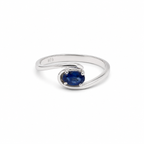 Blue Sapphire Solitaire Sterling Silver Ring in 925 sterling silver - photo 2 of 7