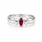 Ruby Solitaire Sterling Silver Ring in 925 sterling silver - photo 2 of 6