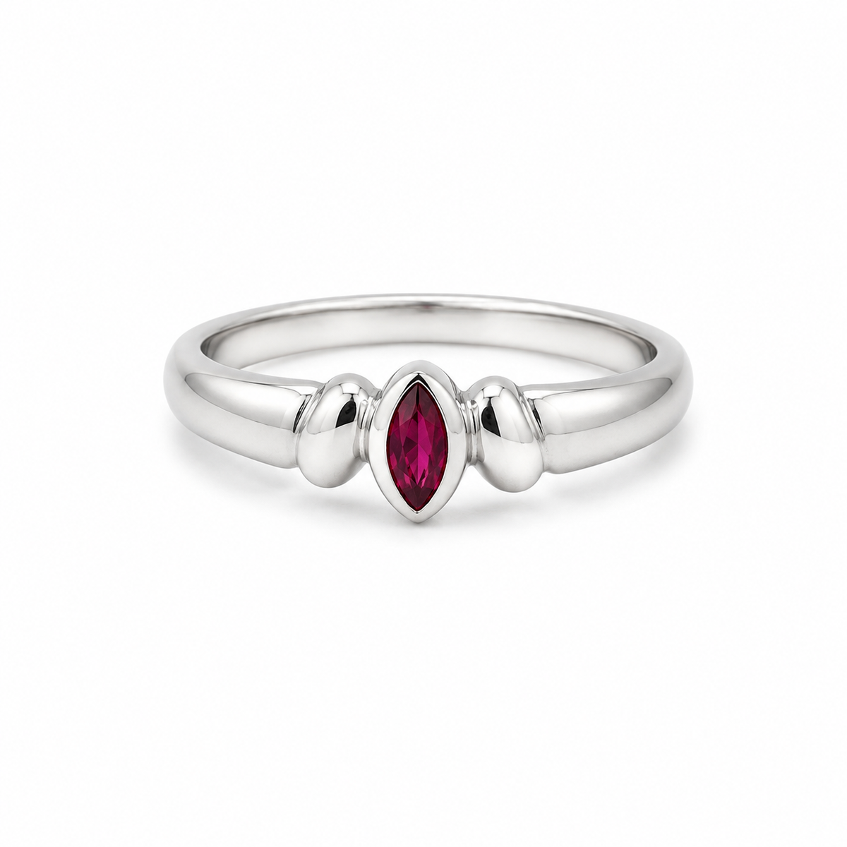Ruby Solitaire Sterling Silver Ring in 925 sterling silver - photo 4 of 6
