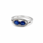 Blue Sapphire Sterling Silver Ring in 925 sterling silver - photo 2 of 4