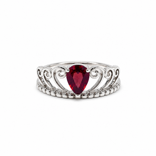 Garnet Vintage Sterling Silver Ring in 925 sterling silver - photo 2 of 4