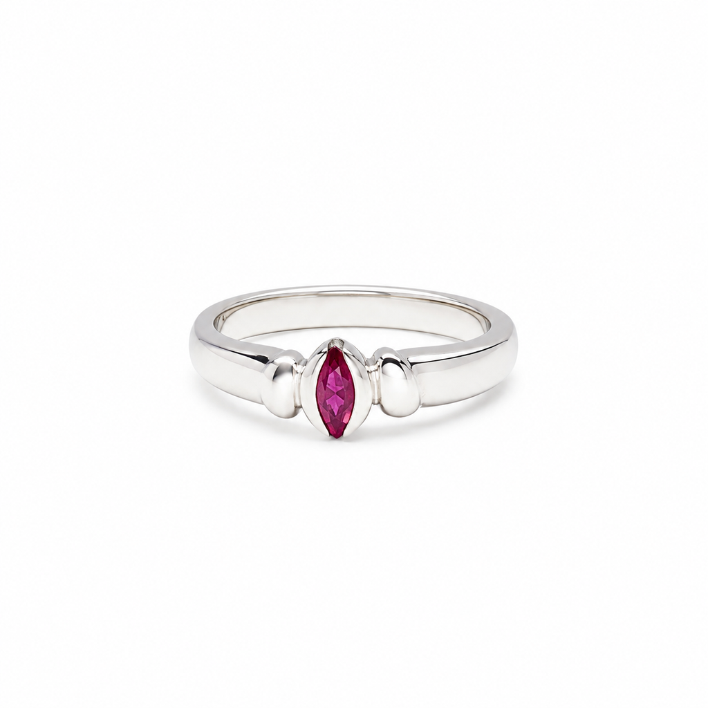Ruby Solitaire Sterling Silver Ring in 925 sterling silver - photo 6 of 6