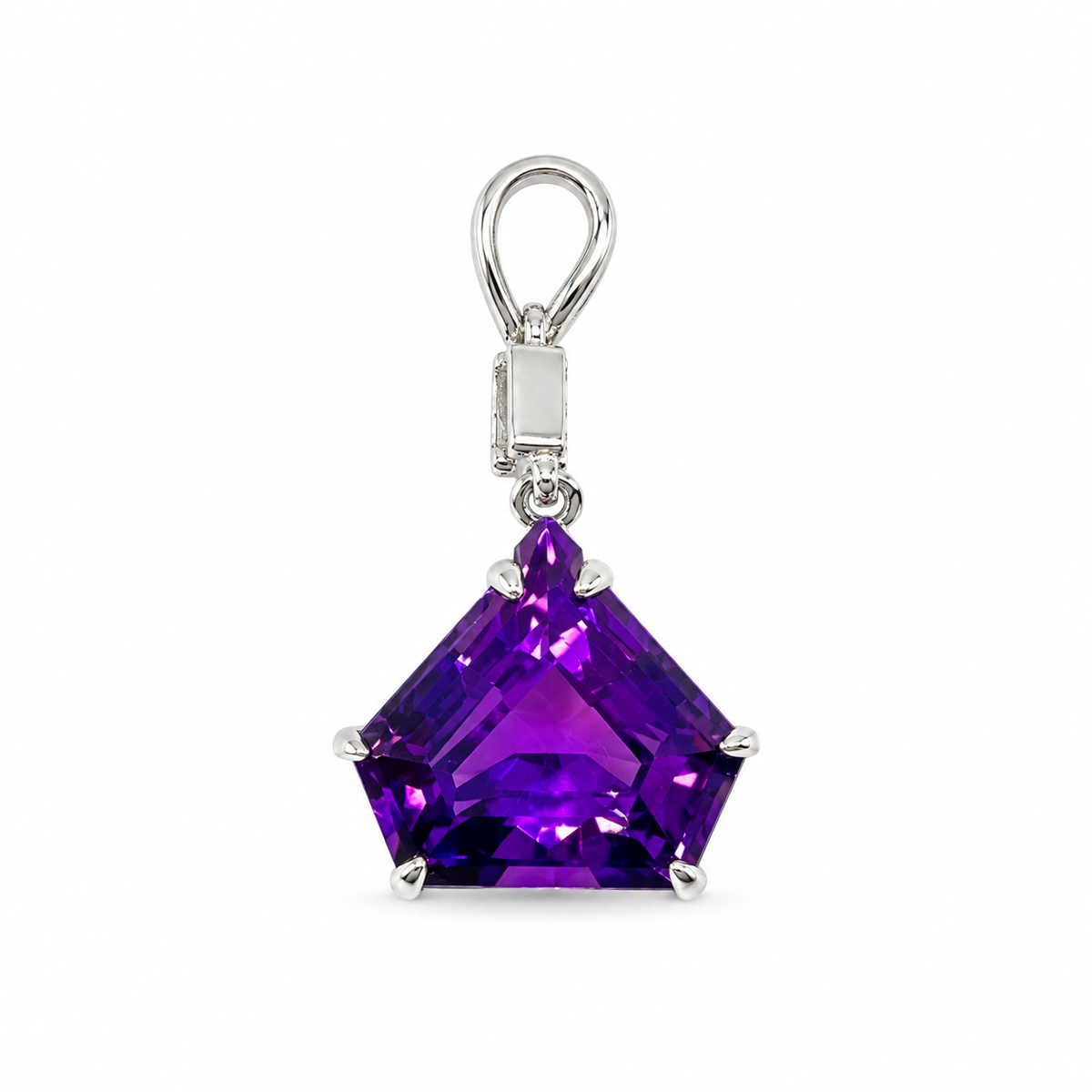 Amethyst & American Diamond Sterling Silver Pendant in 925 sterling silver - photo 1 of 4