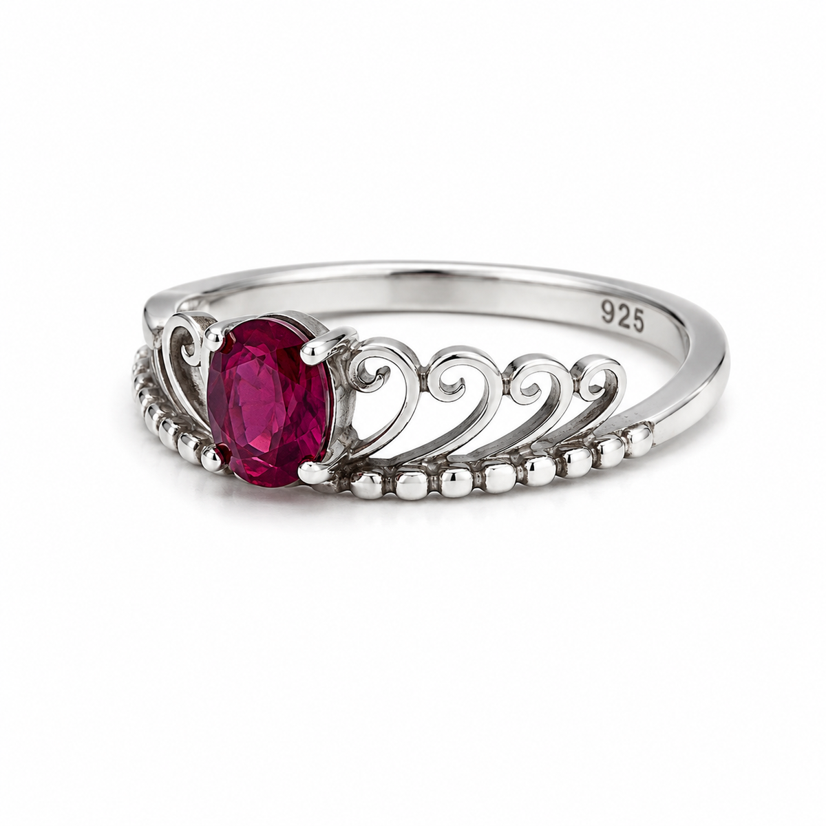 Garnet Vintage Sterling Silver Ring in 925 sterling silver - photo 2 of 4