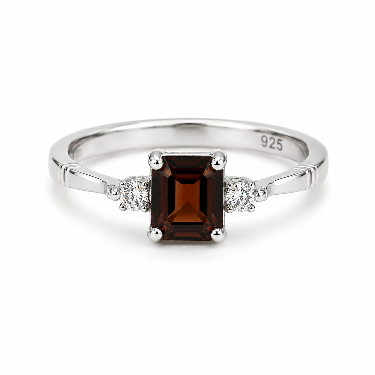 Quartz Three-Stone Sterling Silver Ring in 925 sterling silver - photo 4 of 4