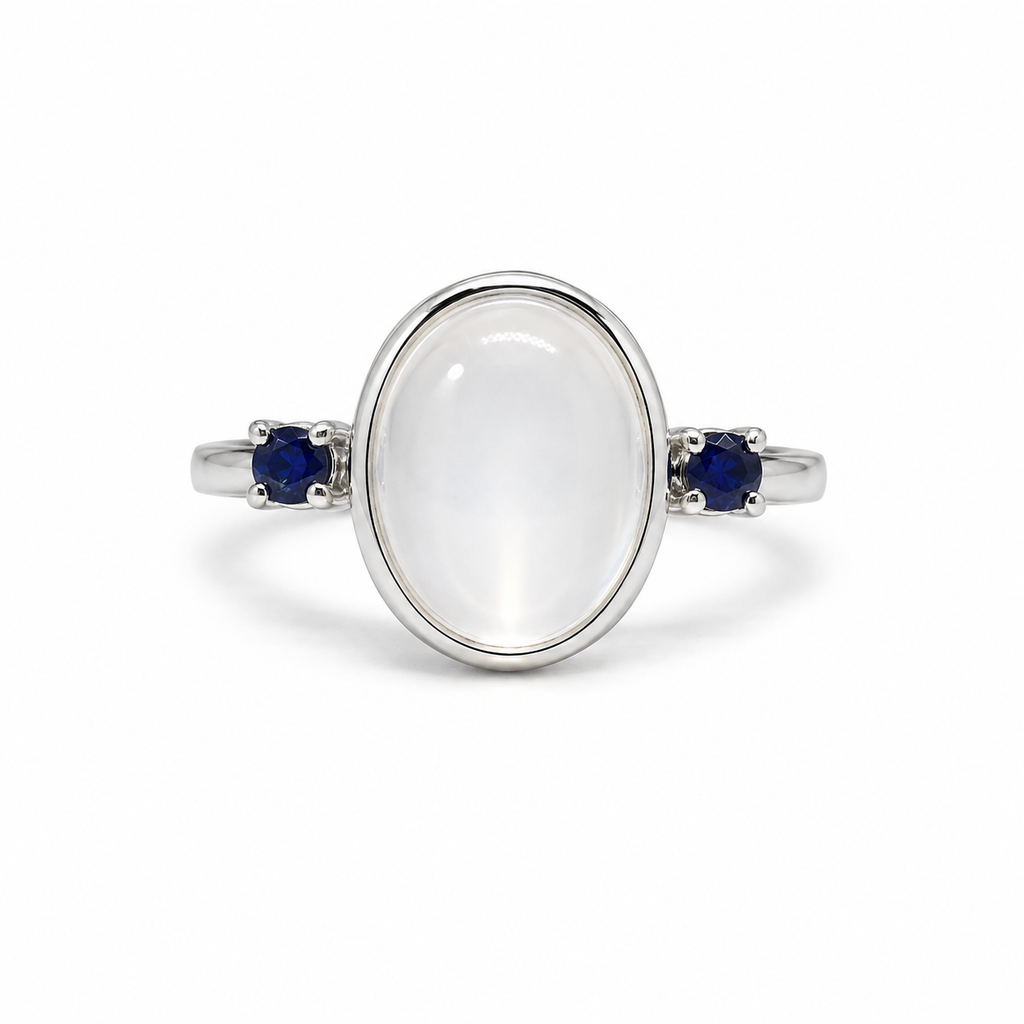 Moonstone Three-Stone Sterling Silver Ring in 925 sterling silver - photo 1 of 4