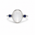 Moonstone Three-Stone Sterling Silver Ring in 925 sterling silver - photo 1 of 4