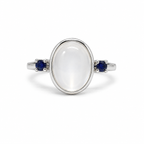 Moonstone Three-Stone Sterling Silver Ring in 925 sterling silver - photo 1 of 4