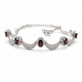Garnet & American Diamond Sterling Silver Bracelet in 925 sterling silver - photo 1 of 4
