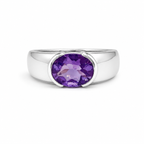 Amethyst Solitaire Sterling Silver Ring in 925 sterling silver - photo 4 of 4