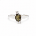 Quartz Three-Stone Sterling Silver Ring in 925 sterling silver - photo 1 of 4