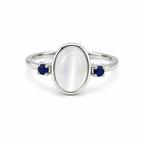 Moonstone Three-Stone Sterling Silver Ring in 925 sterling silver - photo 3 of 4