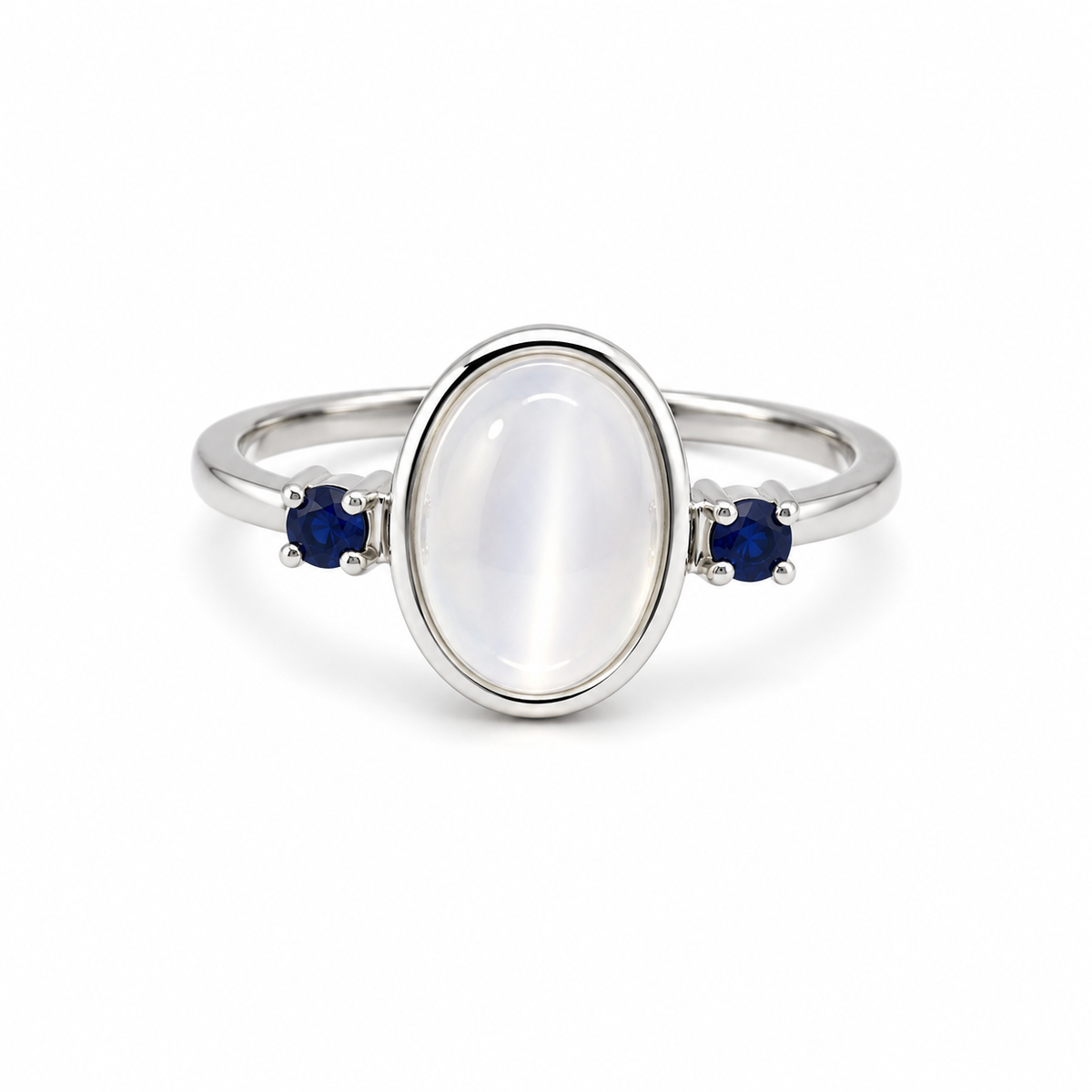 Moonstone Three-Stone Sterling Silver Ring in 925 sterling silver - photo 3 of 4