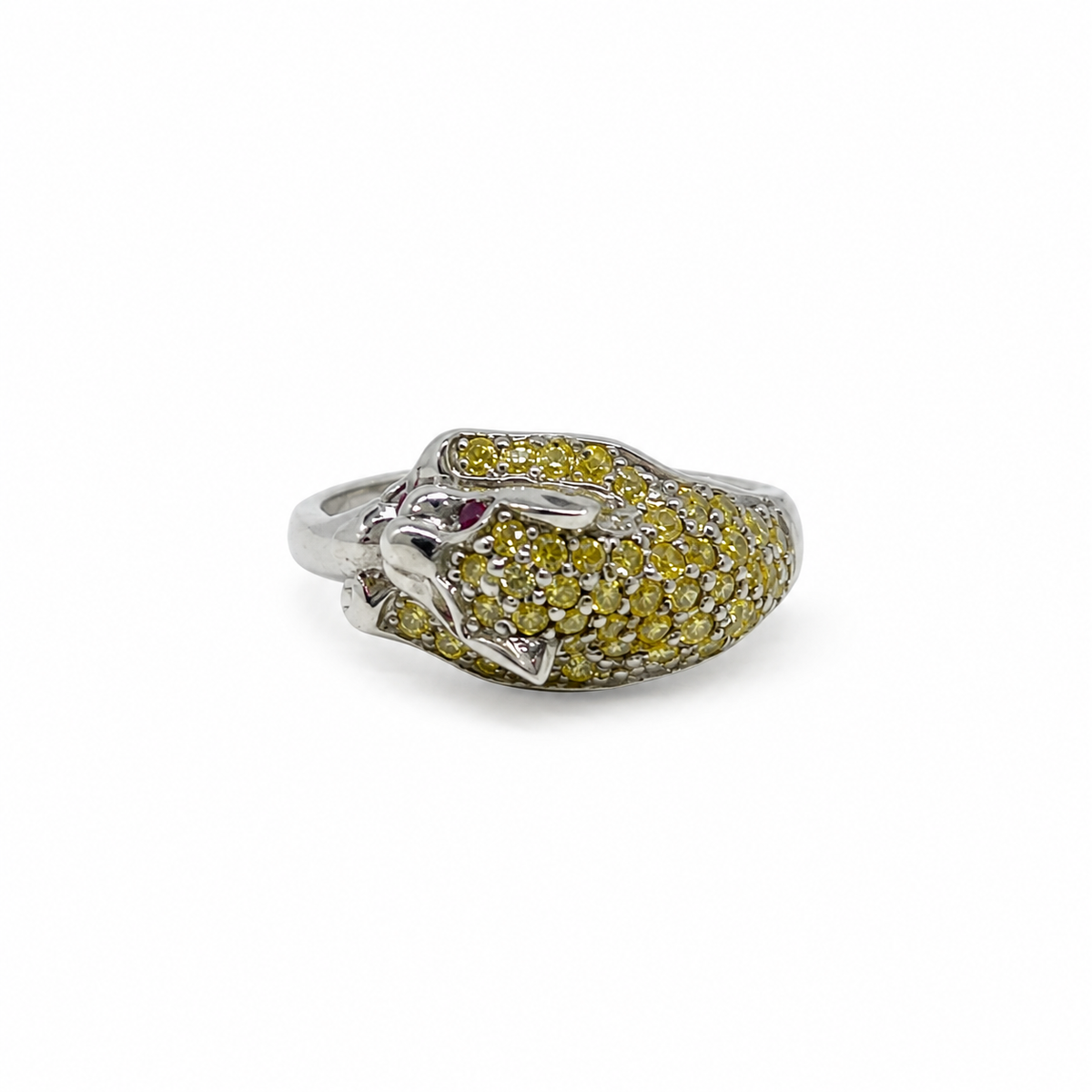 American Diamond Halo Sterling Silver Ring in 925 sterling silver - photo 3 of 4