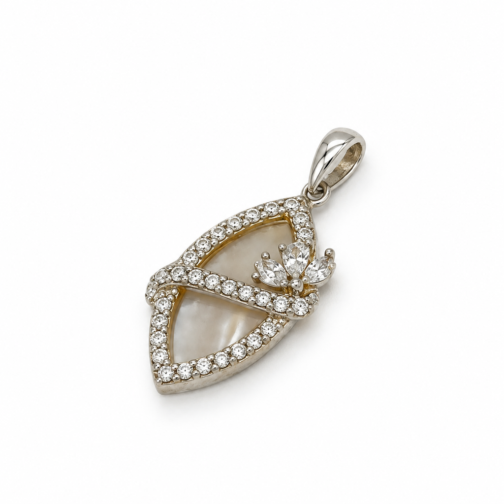 Pearl & American Diamond Sterling Silver Pendant in 925 sterling silver - photo 1 of 4