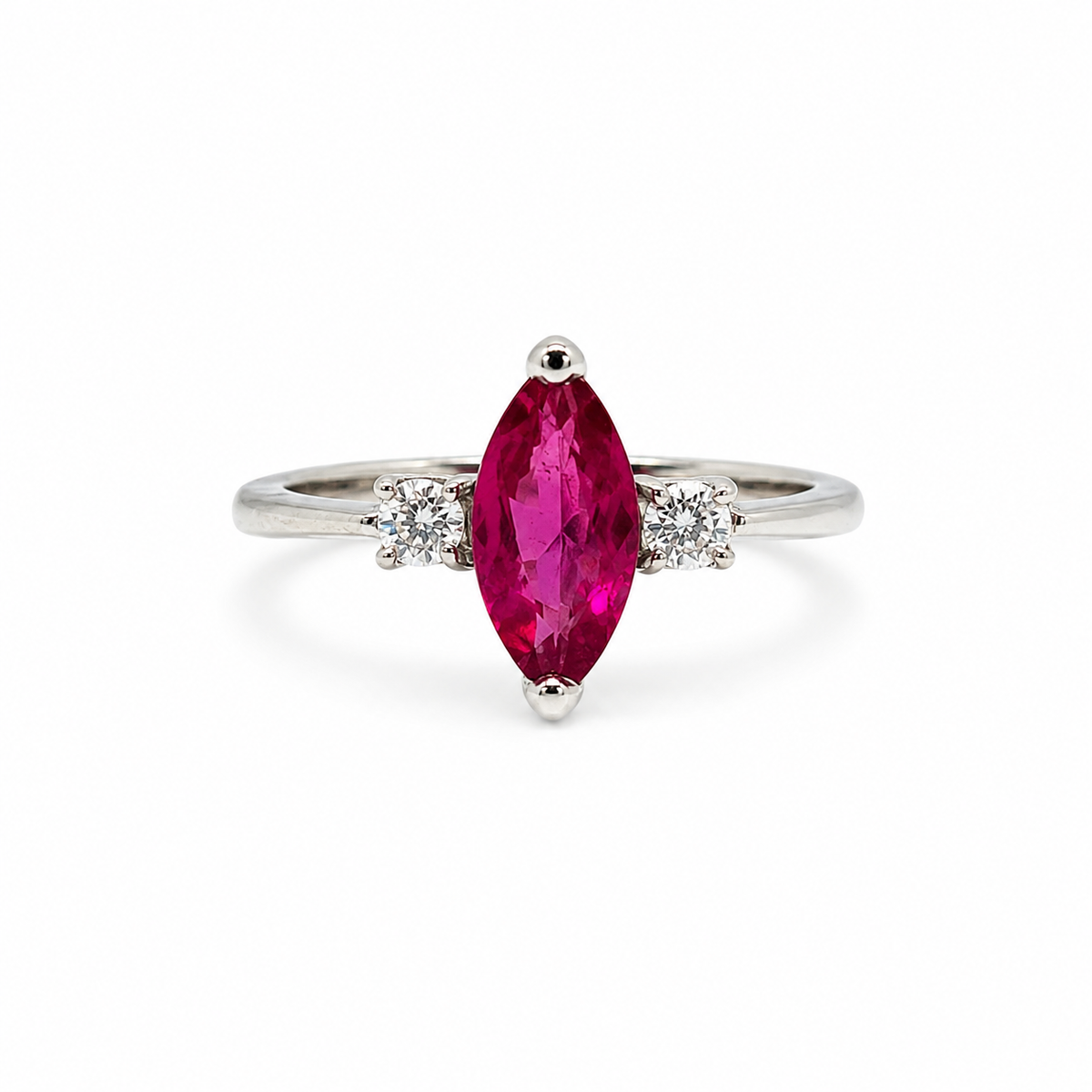 Garnet Three-Stone Sterling Silver Ring in 925 sterling silver - photo 1 of 5