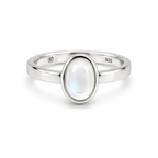 Moonstone Solitaire Sterling Silver Ring in 925 sterling silver - photo 2 of 3