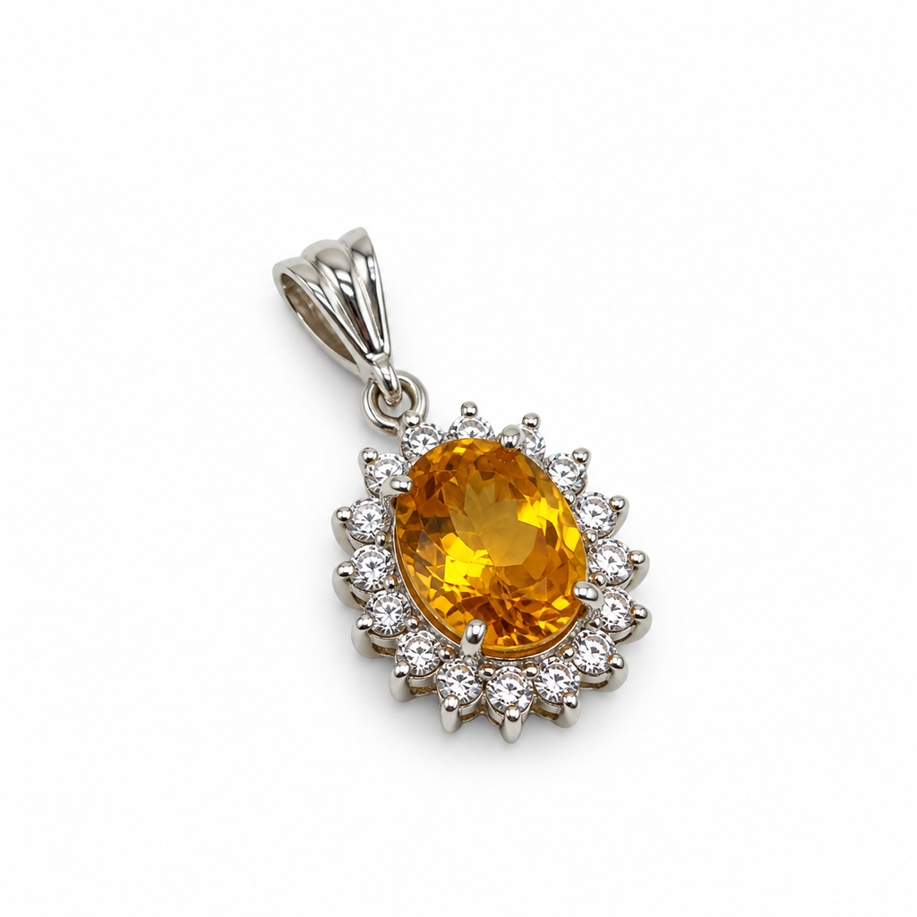 Citrine Sterling Silver Pendant in 925 sterling silver - photo 4 of 4