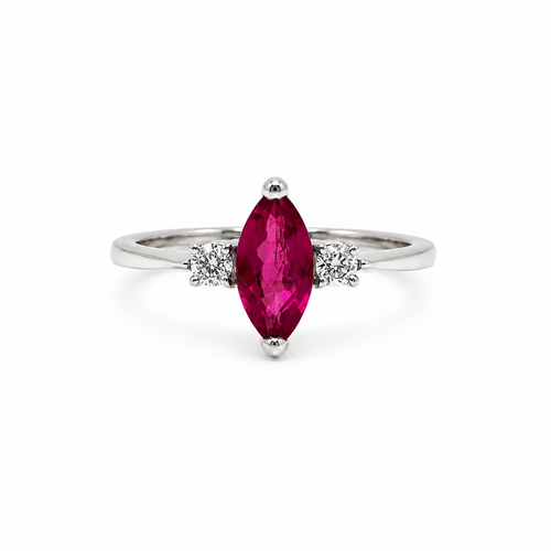 Garnet Three-Stone Sterling Silver Ring in 925 sterling silver - photo 2 of 5