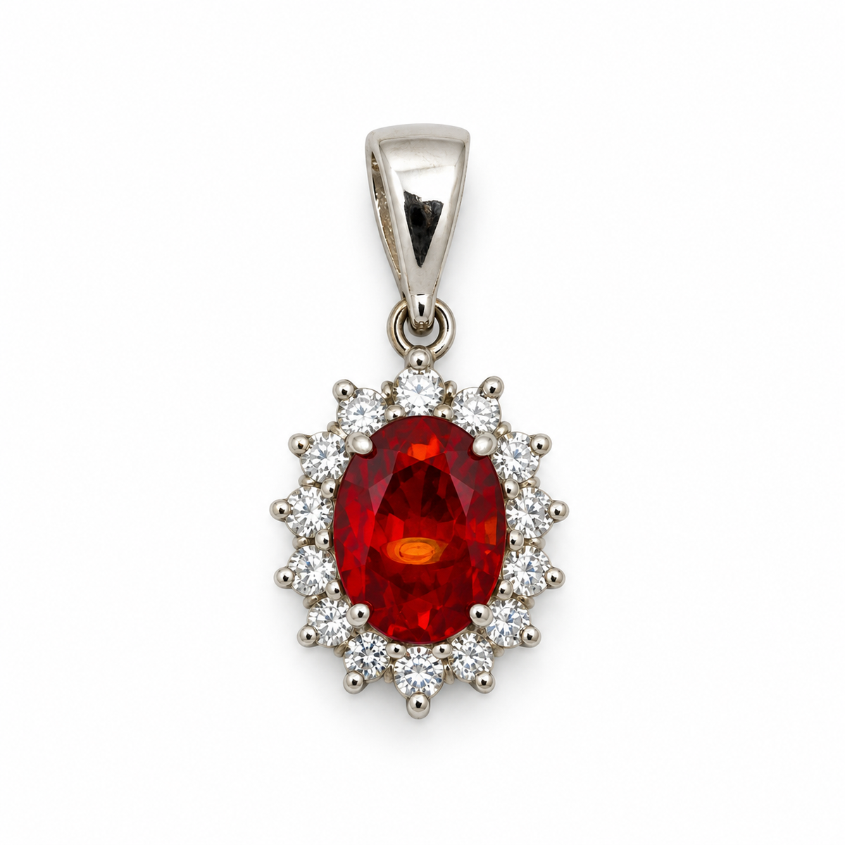 Hessonite & Garnet Sterling Silver Pendant in 925 sterling silver - photo 3 of 4