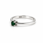 Tsavorite Solitaire Sterling Silver Ring in 925 sterling silver - photo 3 of 4