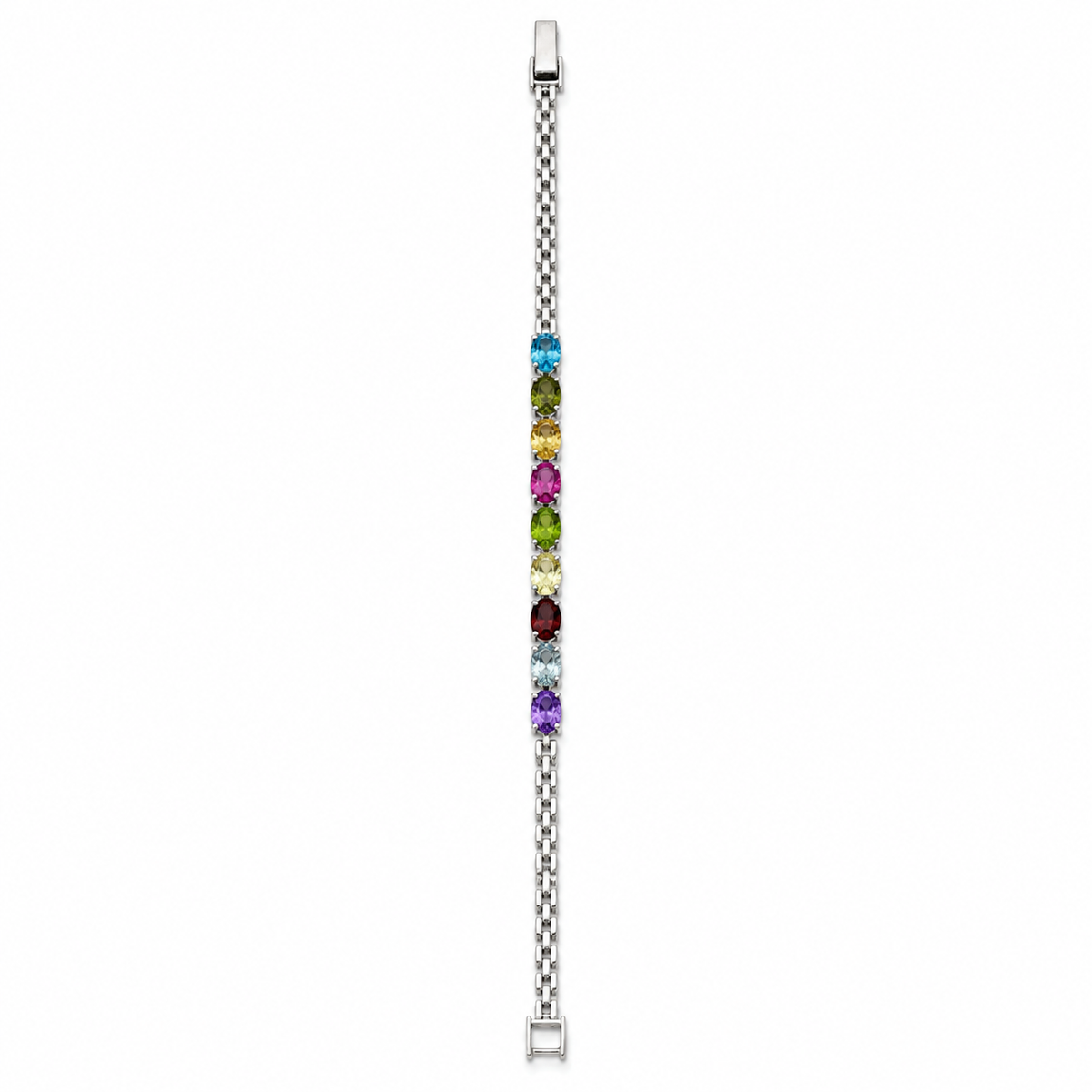 Multicolour Gemstone Sterling Silver Bracelet in 925 sterling silver - photo 3 of 4