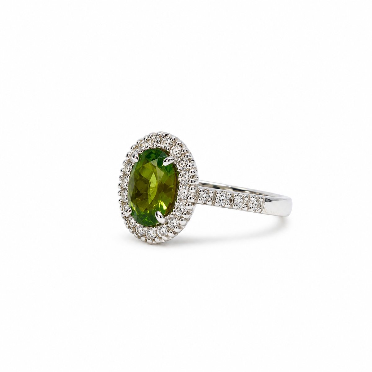 Zircon Halo Sterling Silver Ring in 925 sterling silver - photo 3 of 4