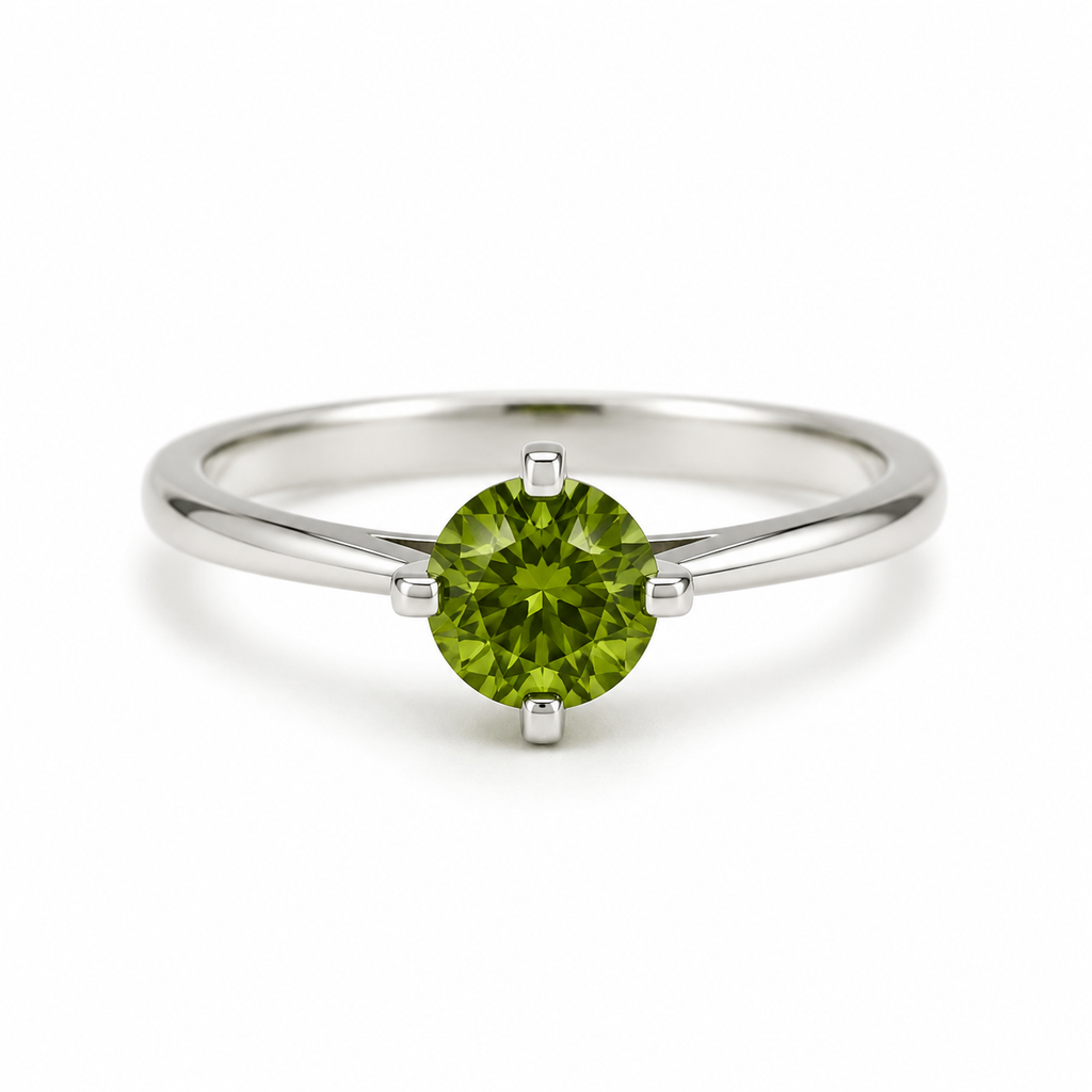 Peridot Solitaire Sterling Silver Ring in 925 sterling silver - photo 2 of 4