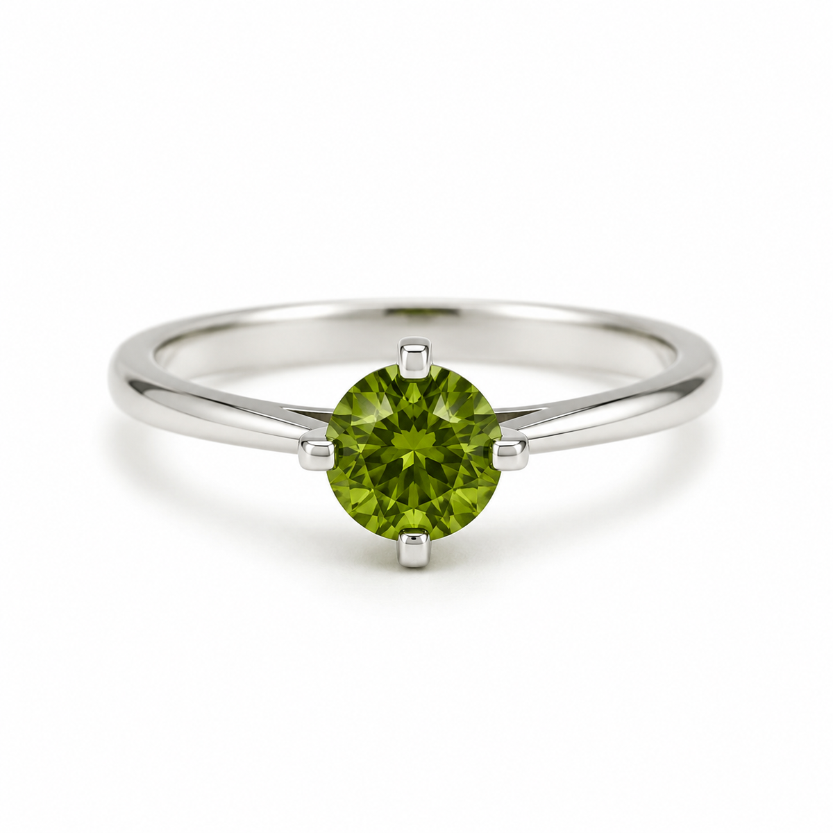 Peridot Solitaire Sterling Silver Ring in 925 sterling silver - photo 2 of 4