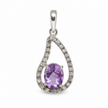 Amethyst & American Diamond Sterling Silver Pendant in 925 sterling silver - photo 1 of 6