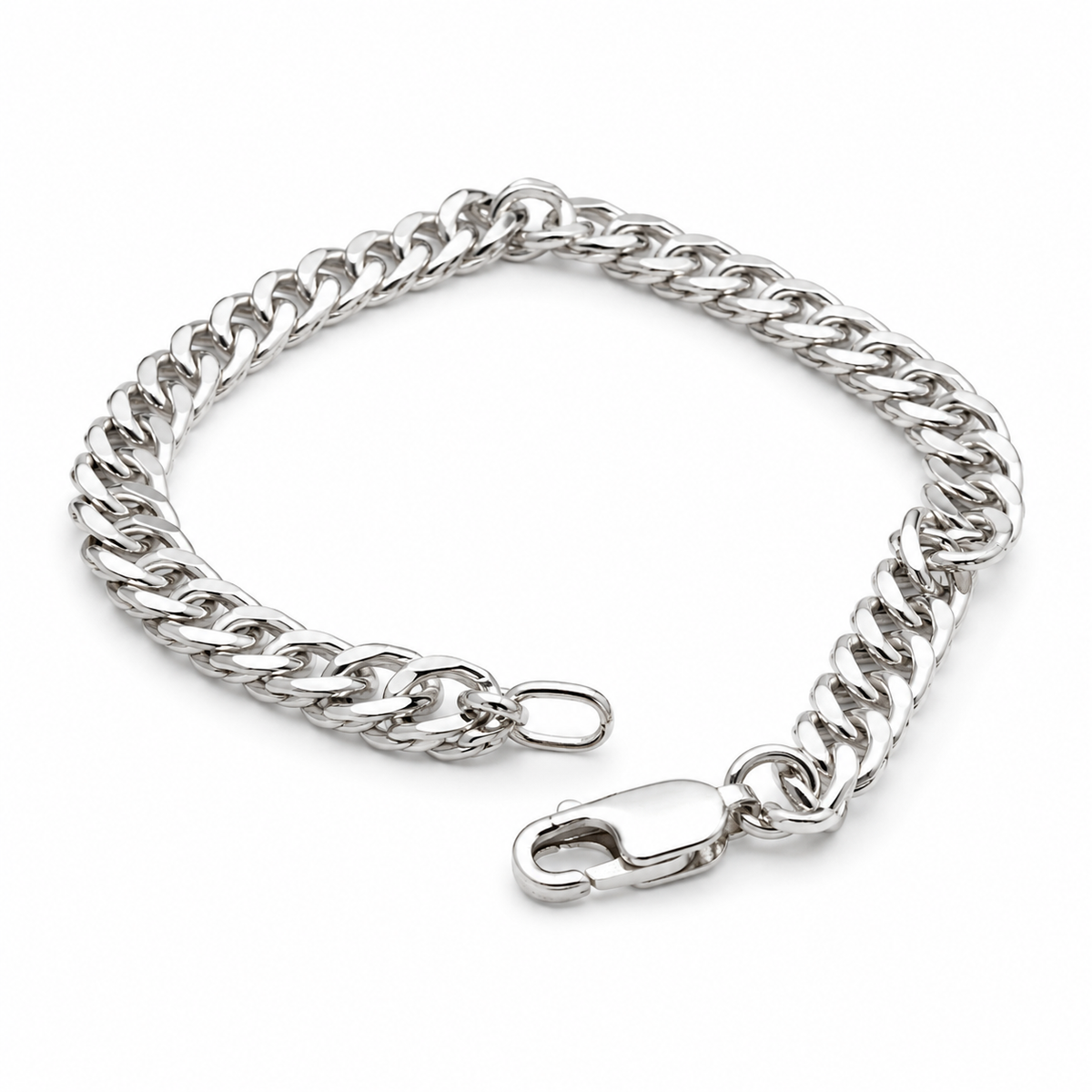 Wide Curb Chain Sterling Silver Bracelet in 925 sterling silver - photo 2 of 4