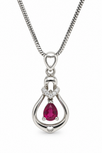 Tourmaline & American Diamond Sterling Silver Pendant in 925 sterling silver - photo 5 of 5