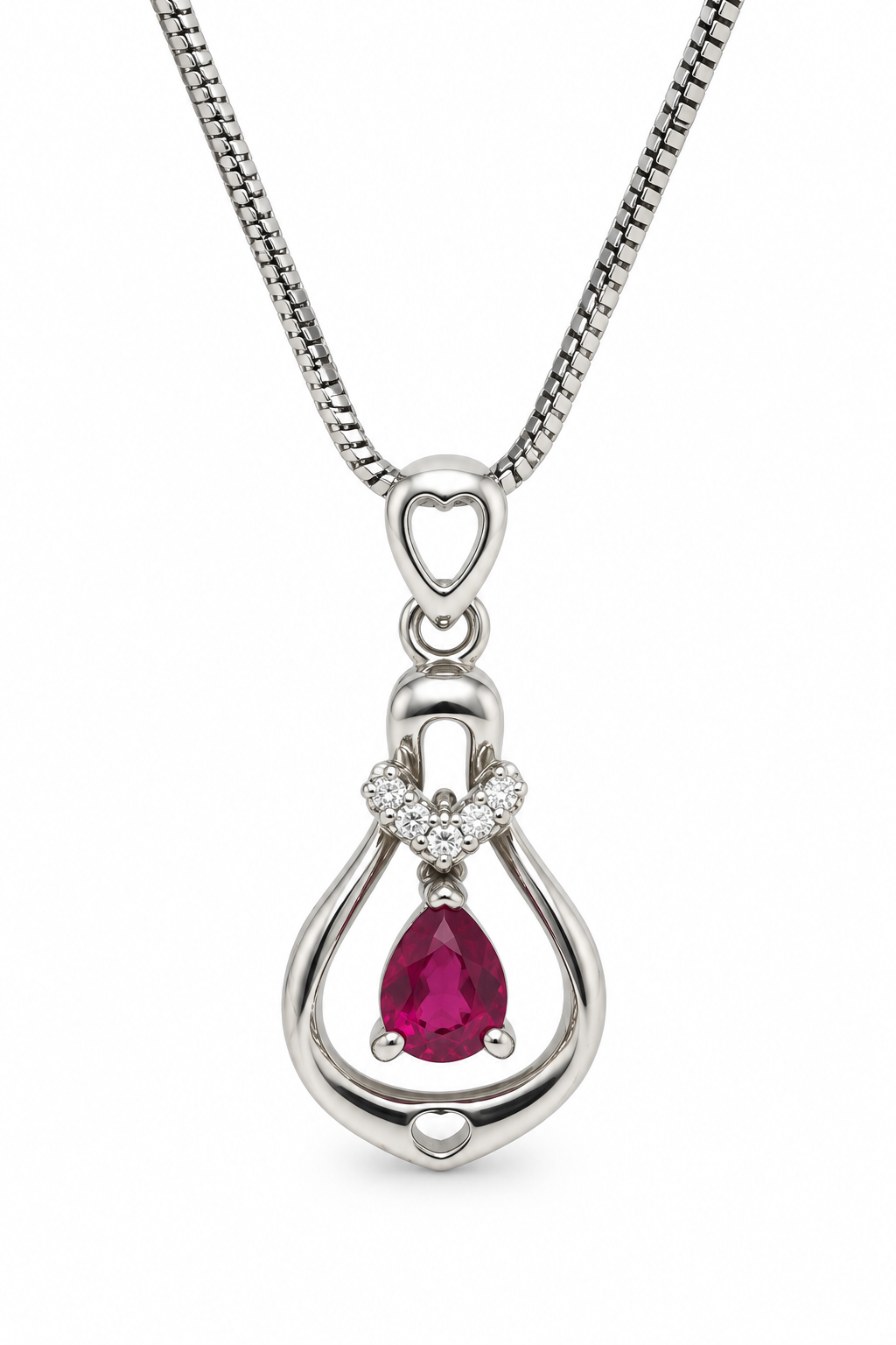 Tourmaline & American Diamond Sterling Silver Pendant in 925 sterling silver - photo 5 of 5