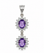 Amethyst & American Diamond Sterling Silver Pendant in 925 sterling silver - photo 1 of 5